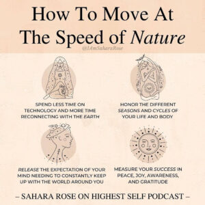 how to move at the speed of nature
